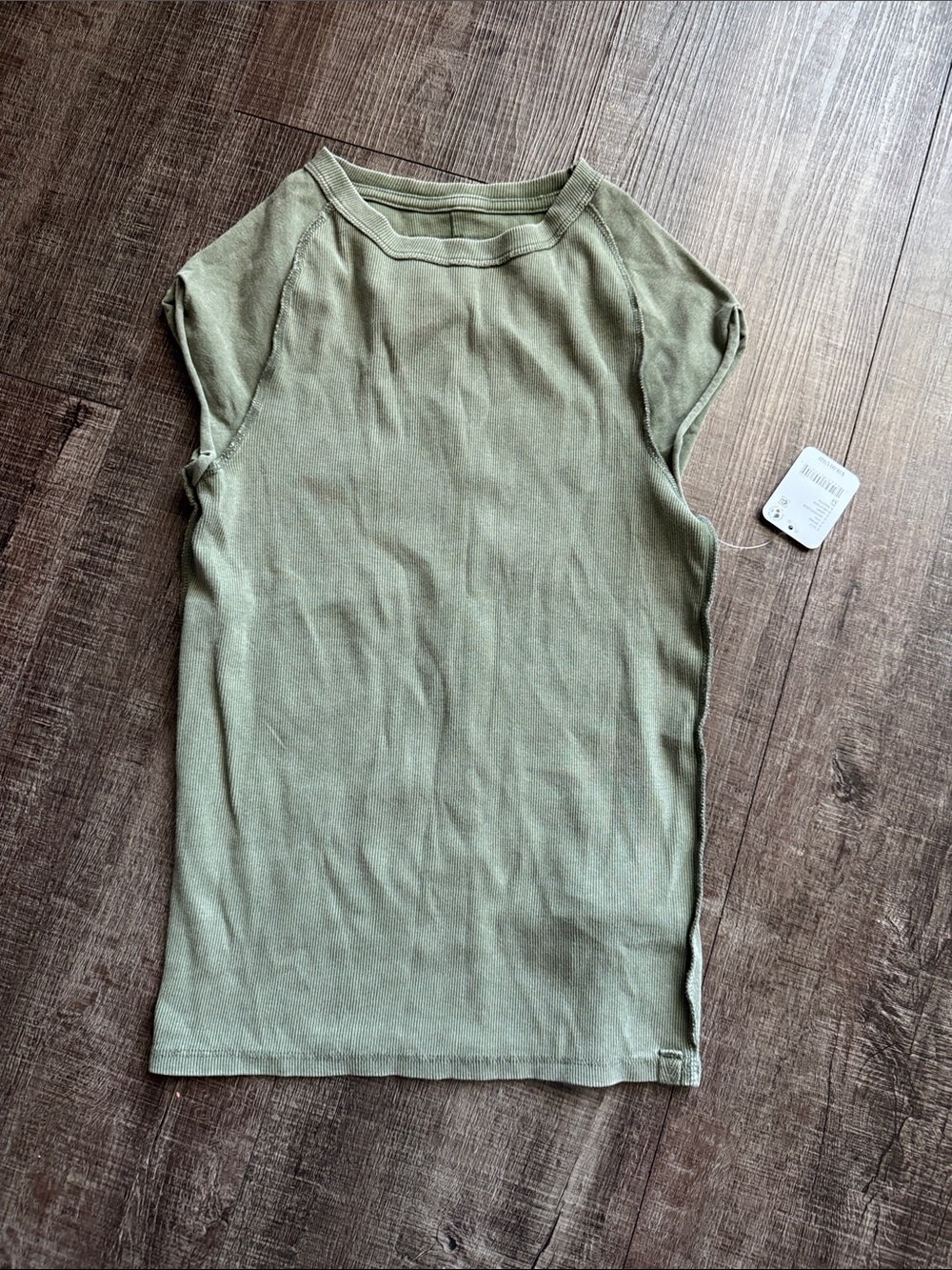 Free People Olive Green Ribbed Sleeveless Tank NWT